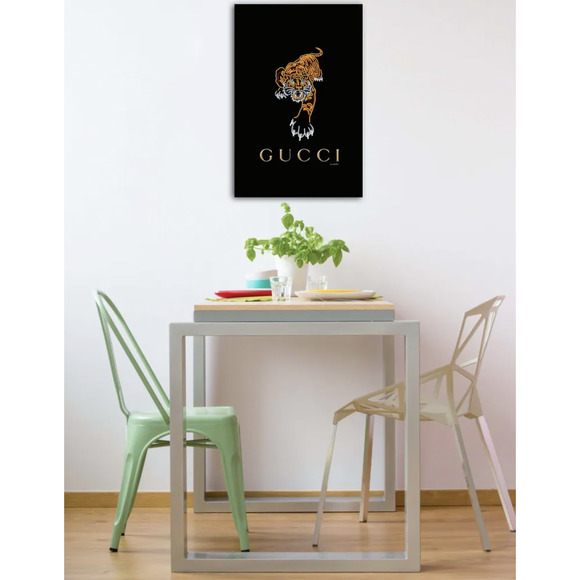 Gucci Wall Art Fairchild Paris Canvas Wall Art 24 " x 36 " Black Home Decor NEW - Picture 3 of 6